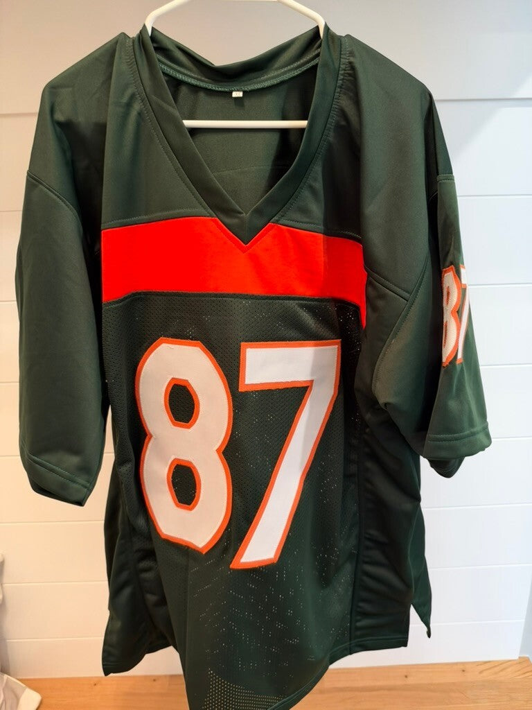 Reggie Wayne Signed Miami Hurricanes #87 Custom Jersey XL Green JSA Witnessed