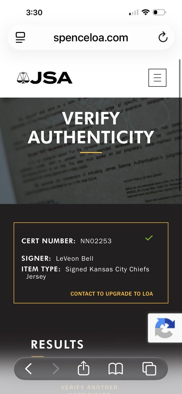 Le'Veon Bell Signed Kansas City Chiefs #26 Red Custom Jersey XL JSA Autograph