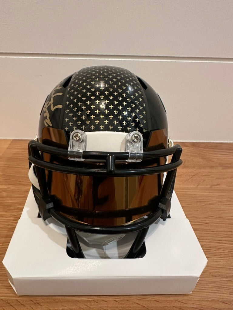 Rashid Shaheed Signed Saints ALT 22 Riddell Speed Mini Helmet #22 BAS