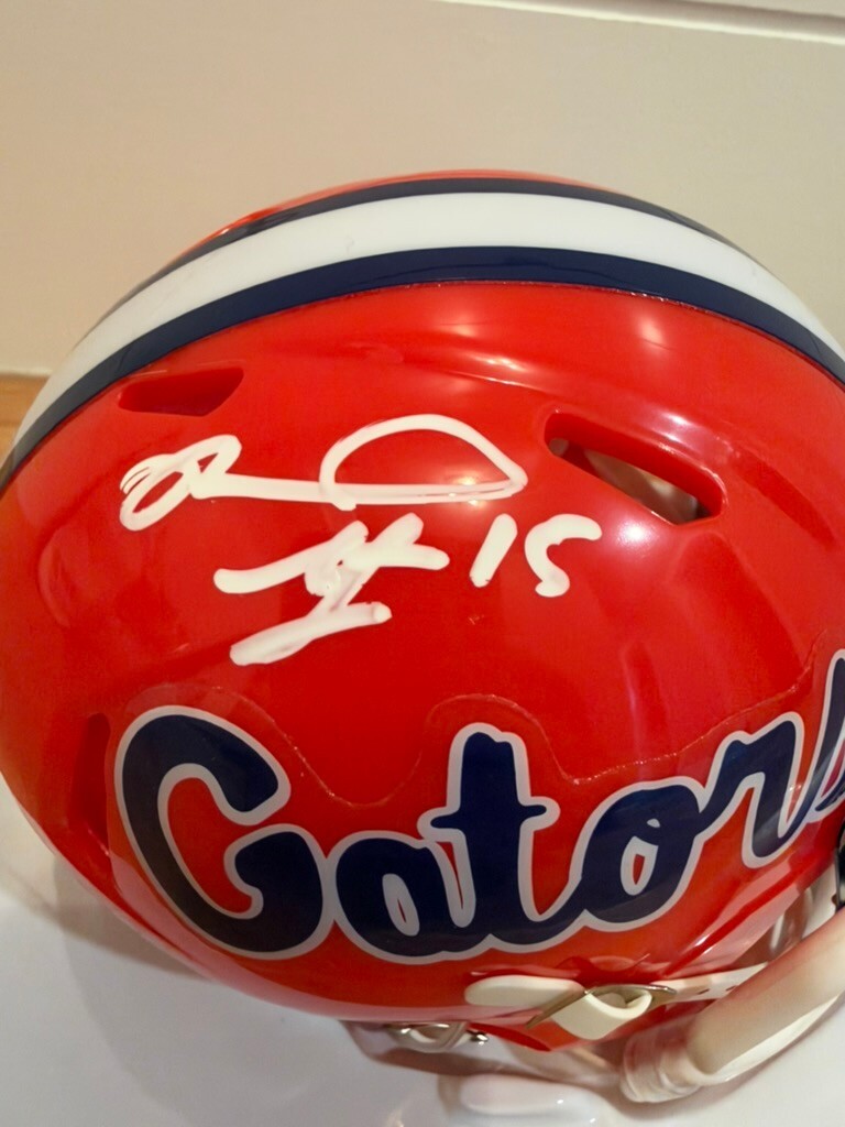 Reidel Anthony Signed Florida Gators Speed Mini Helmet JSA Blue Visor