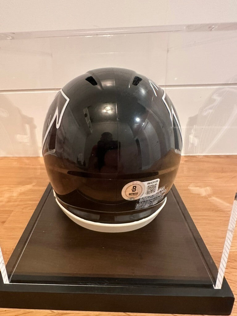 Mike Vick Signed Atlanta Falcons Mini Helmet Beckett Witnessed + Display Case