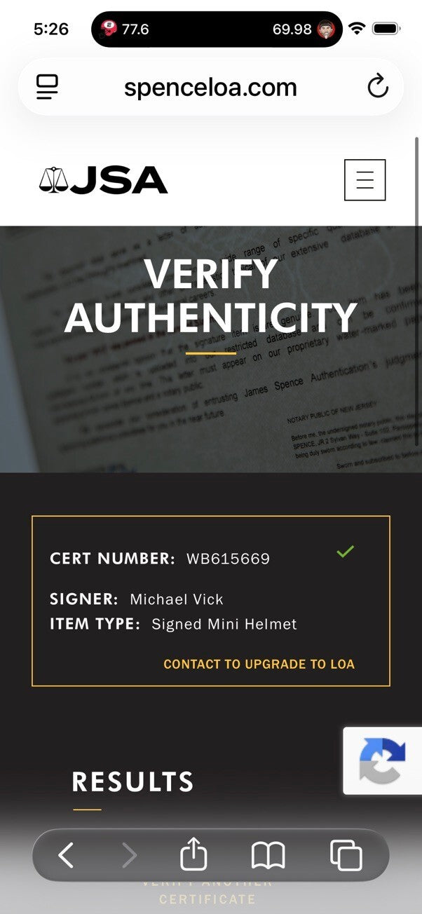 Michael Vick Signed Eagles Riddell Speed Mini Helmet JSA Witnessed WB615669