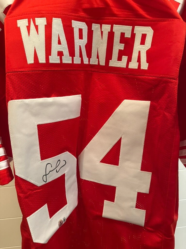 Fred Warner Signed San Francisco 49ers #54 Red Custom Jersey XL Beckett BAS