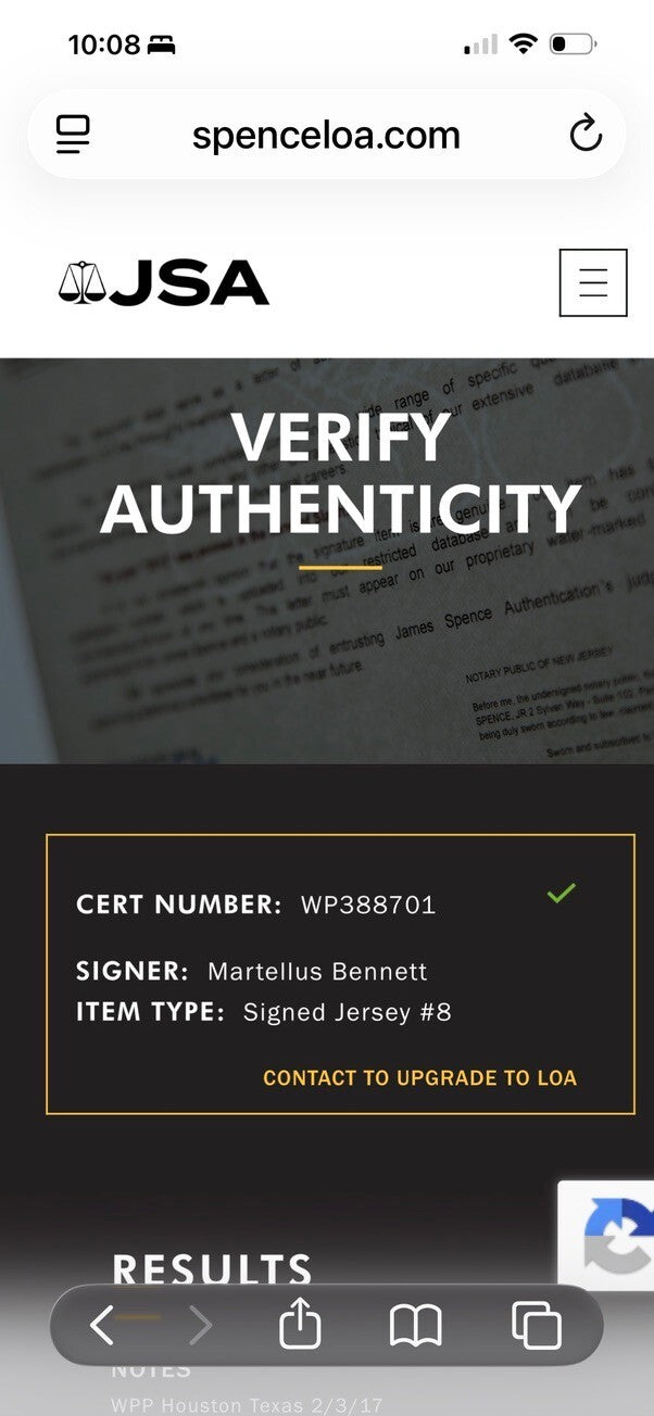 Martellus Bennett Autographed Chicago Bears #83 Jersey – JSA Certified