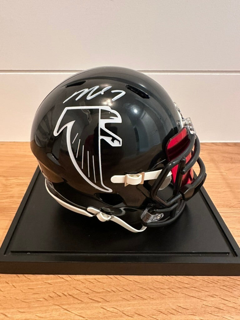 Mike Vick Signed Atlanta Falcons Mini Helmet Beckett Witnessed + Display Case