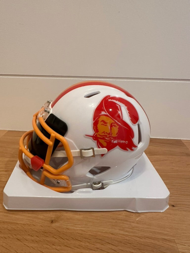 Steve Spurrier Signed Buccaneers Throwback Mini Helmet Metabilia Custom Visor