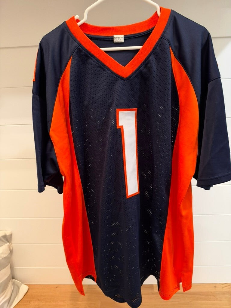 Mike Shanahan Signed Denver Broncos #1 Navy Custom Jersey Radtke Authenticated