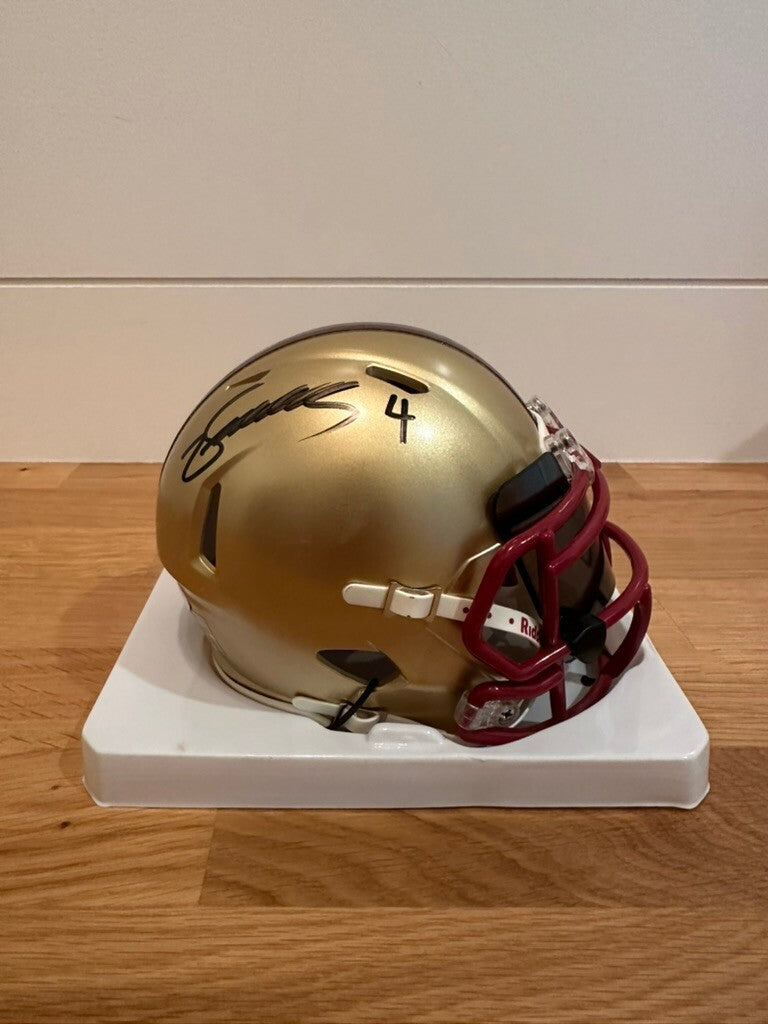 Zay Flowers Signed Boston College Speed Mini Helmet JSA Custom Visor