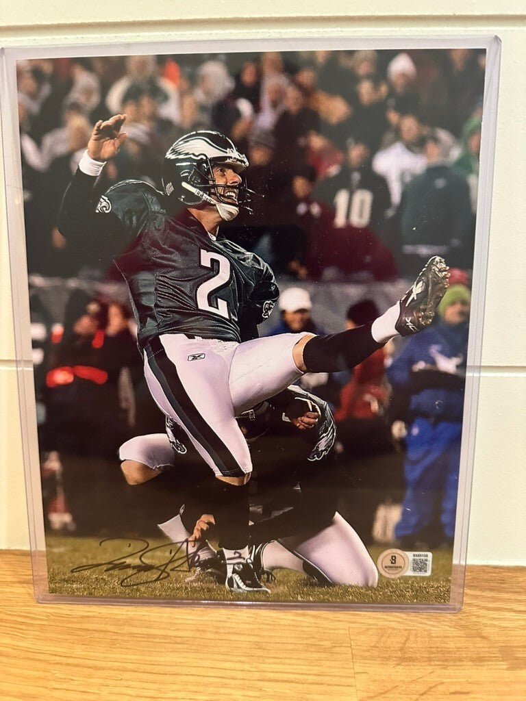 David Akers Signed Philadelphia Eagles 8x10 Photo #2 Beckett BAS COA