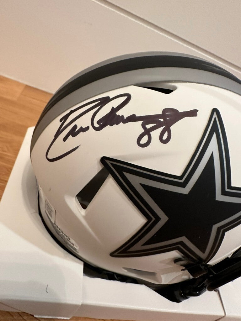 Drew Pearson Signed Cowboys Lunar Eclipse Mini Helmet #88 Beckett Witnessed