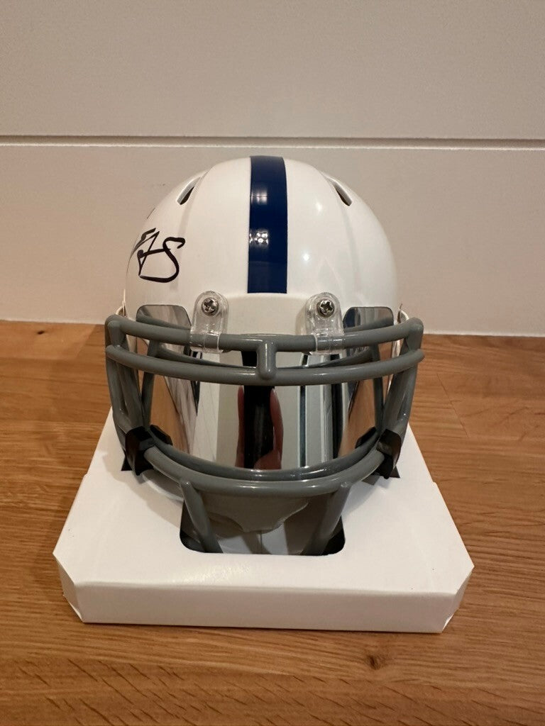 Edgerrin James Signed Colts Speed Mini Helmet Beckett Witnessed BAS Riddell
