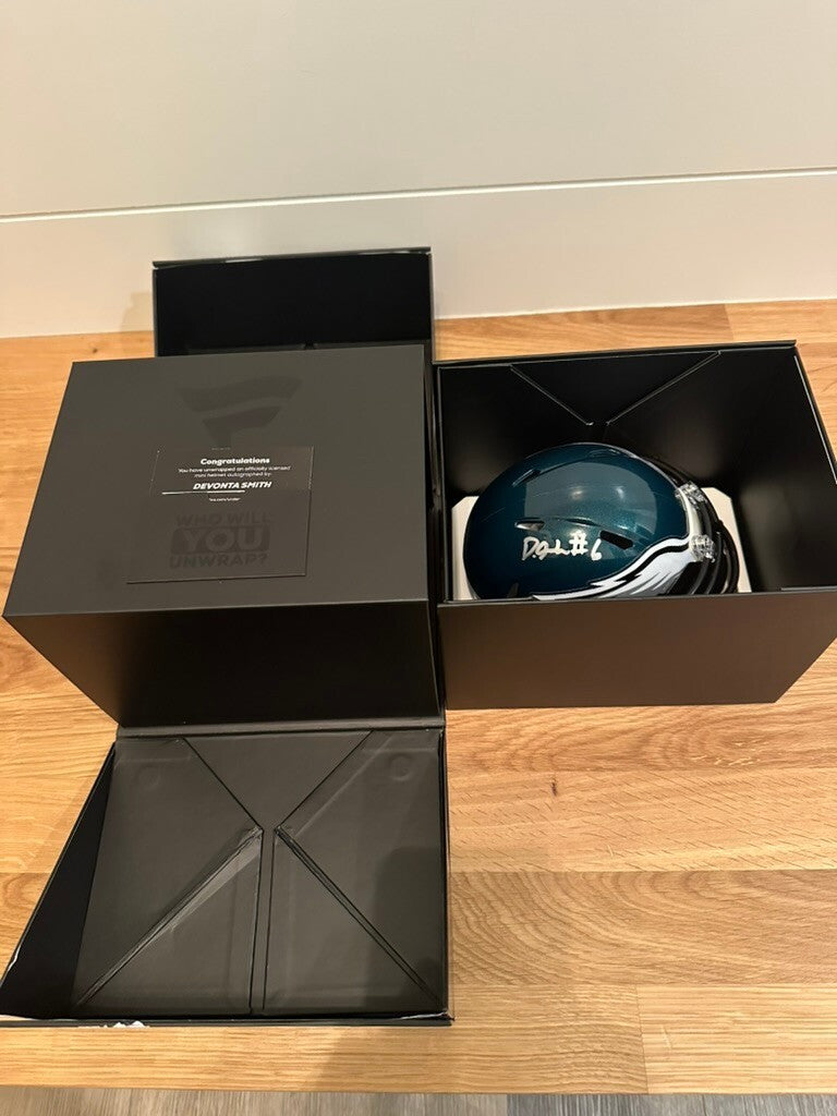 DeVonta Smith Signed Philadelphia Eagles Riddell Speed Mini Helmet Fanatics