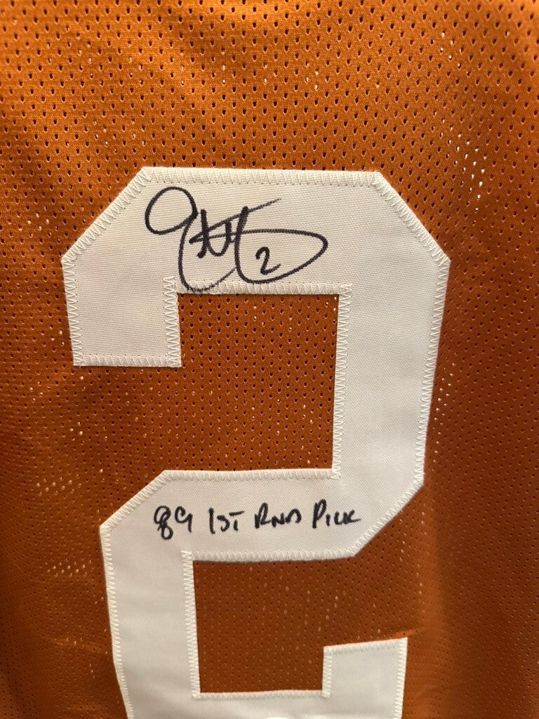 Eric Metcalf Signed Texas Longhorns Custom Jersey XL #2 JSA Inscribed