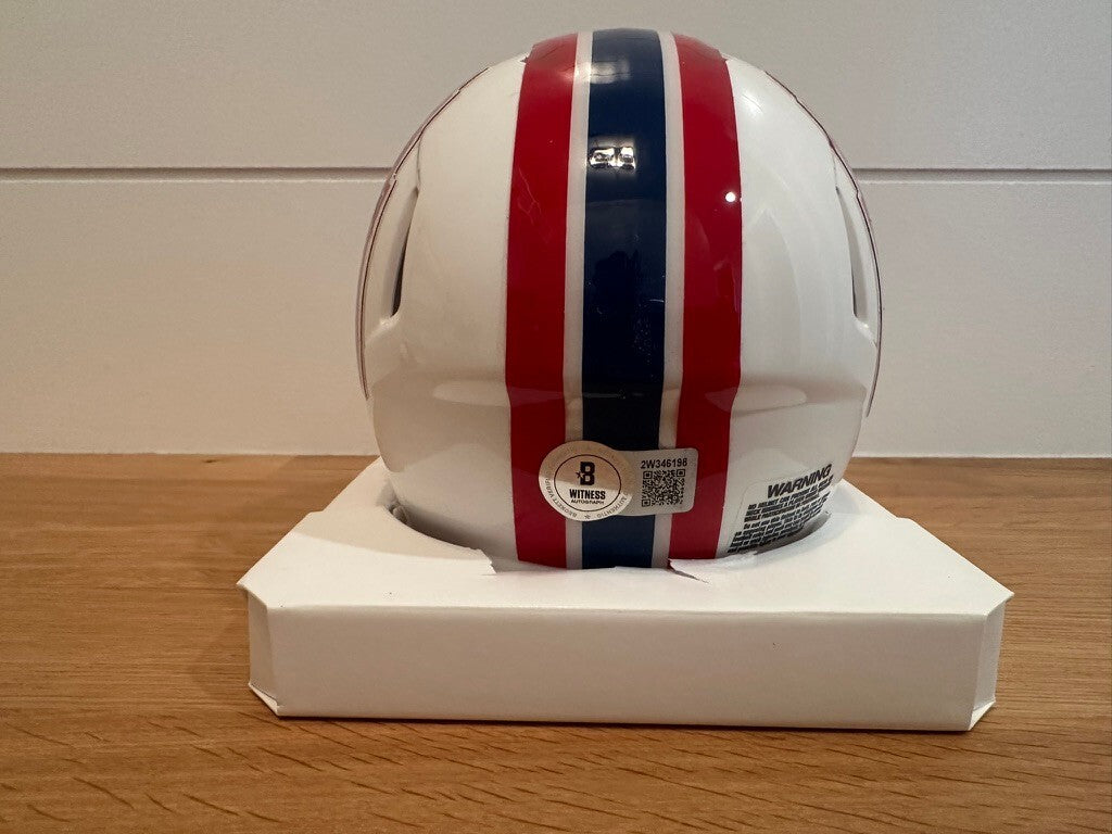 Tony Pollard Signed Houston Oilers Riddell Speed Mini Helmet BAS Beckett Visor