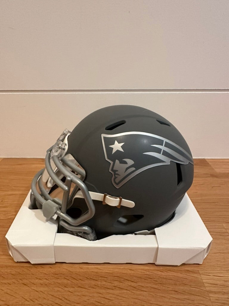 Danny Amendola Signed Patriots Slate Mini Helmet JSA Custom Silver Visor