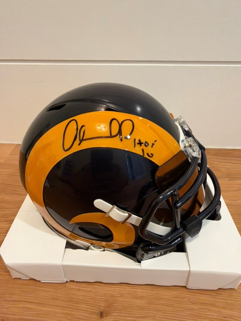 Orlando Pace Signed Rams Speed Mini Helmet HOF 16 TRISTAR COA Mirrored Visor