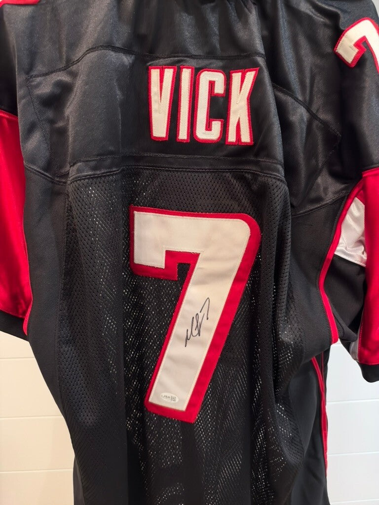 Michael Vick Signed Atlanta Falcons Reebok Jersey Black Size 50 JSA COA