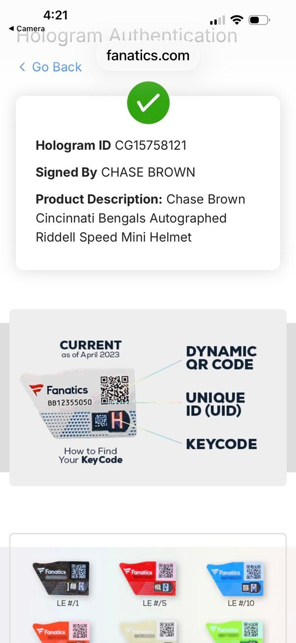 Chase Brown Bengals Signed Speed Mini Helmet Fanatics