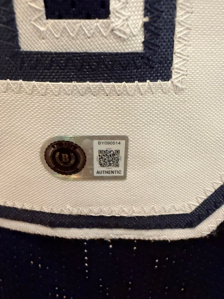 Troy Aikman Signed Dallas Cowboys #8 Navy Custom Football Jersey Beckett