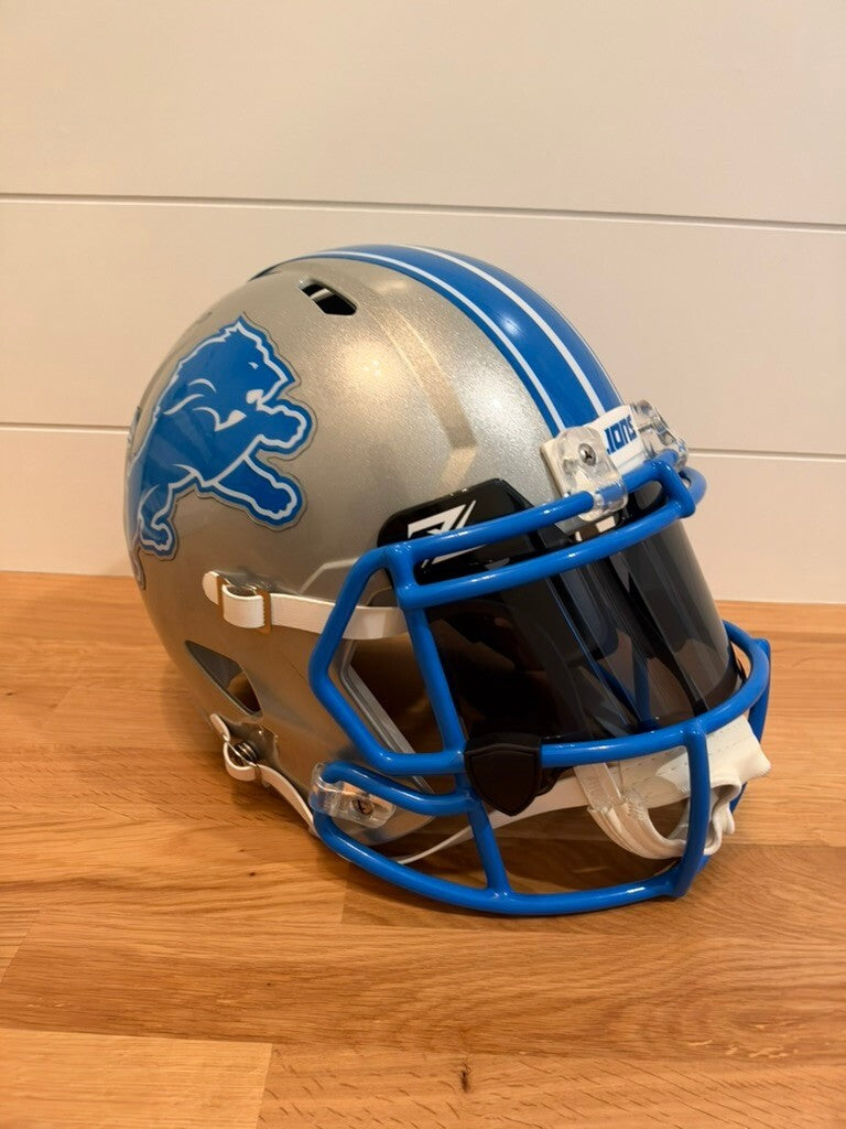 Amon-Ra St. Brown Signed Lions Speed Replica Helmet Sun God Visor Beckett