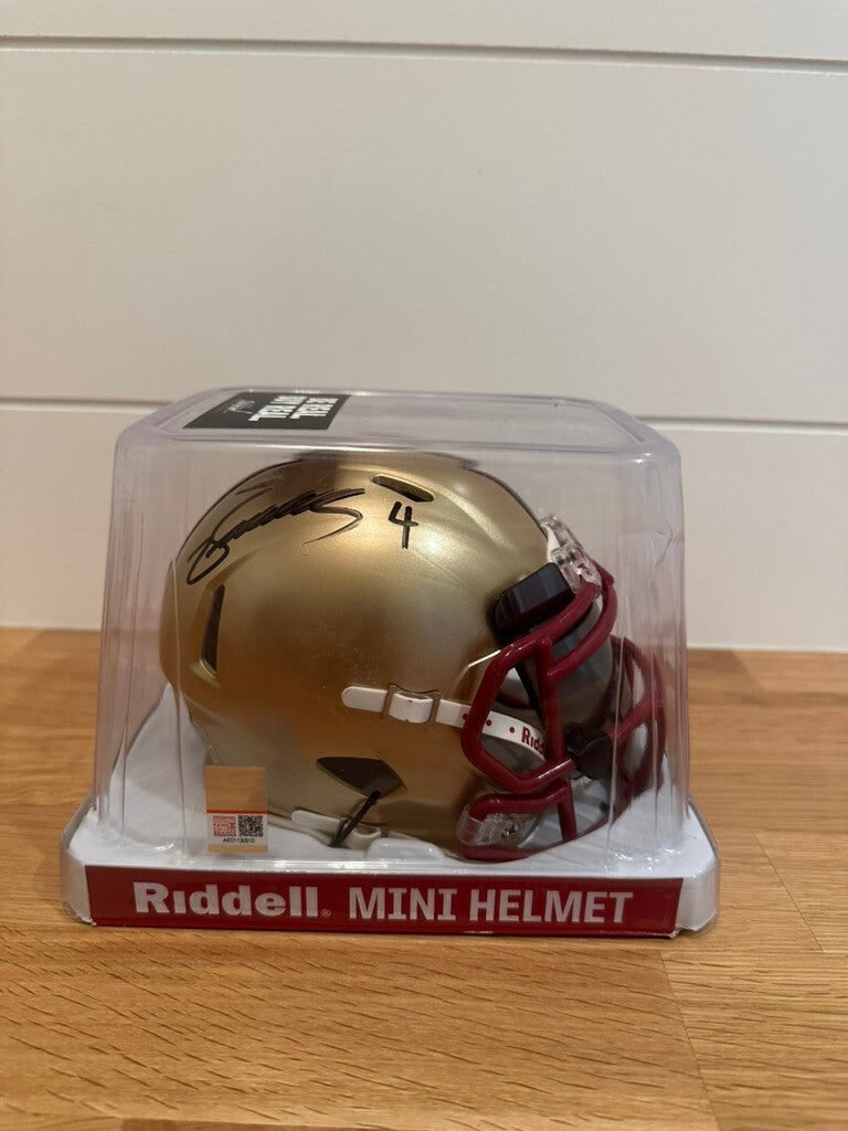 Zay Flowers Signed Boston College Speed Mini Helmet JSA Custom Visor