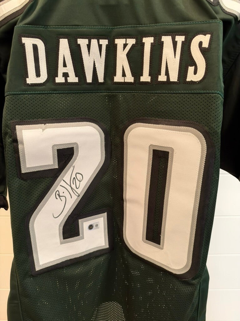 Brian Dawkins Signed Philadelphia Eagles #20 Green Custom Jersey Beckett