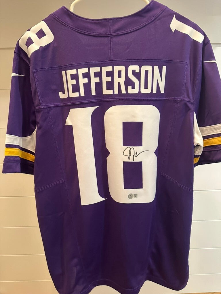 Justin Jefferson Signed Minnesota Vikings Nike Jersey Beckett Witness 1W516515