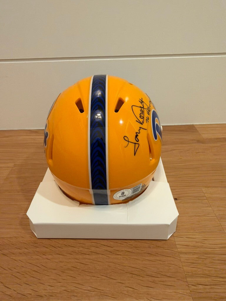 Tony Dorsett Signed Pitt Mini Helmet 76 Heisman Blue Visor Beckett