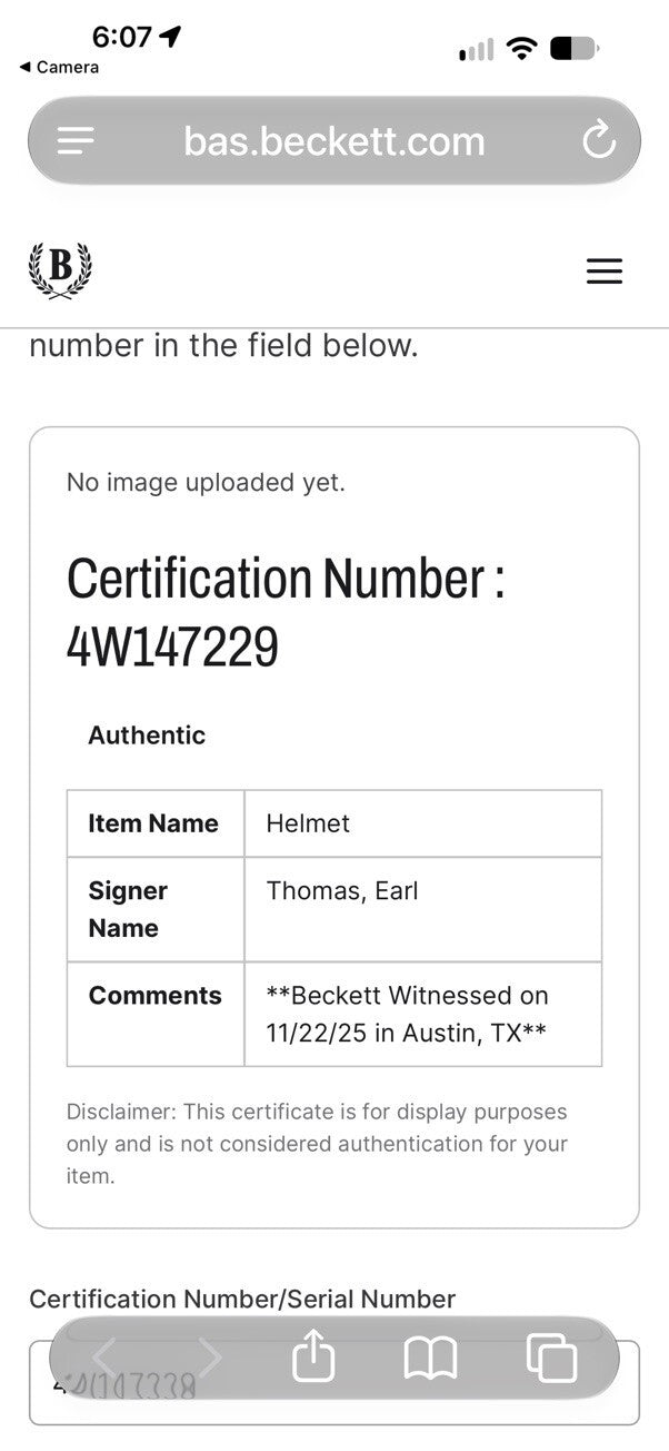 Earl Thomas Signed Texas Longhorns Full Size Speed Replica Helmet BAS Visor