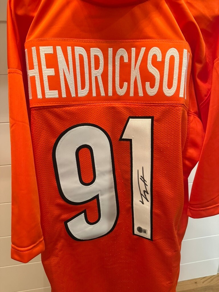 Trey Hendrickson Signed Bengals Orange Custom Jersey #91 Beckett