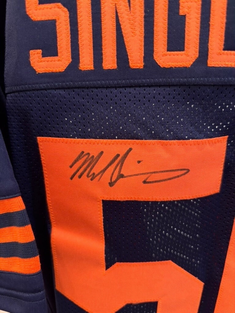 Mike Singletary Signed Chicago Bears #50 Navy Orange Custom Jersey JSA