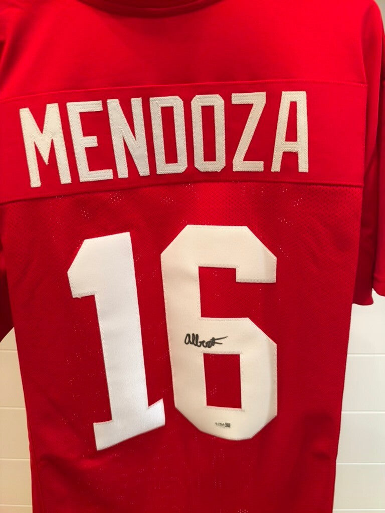 Alberto Mendoza Signed Indiana Hoosiers #16 Red Custom Jersey XL JSA COA