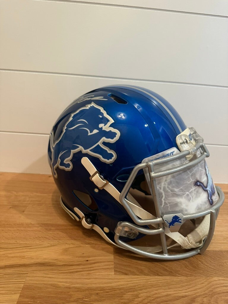 D'Andre Swift Signed Lions Full Size Authentic Helmet Fanatics JSA Debut