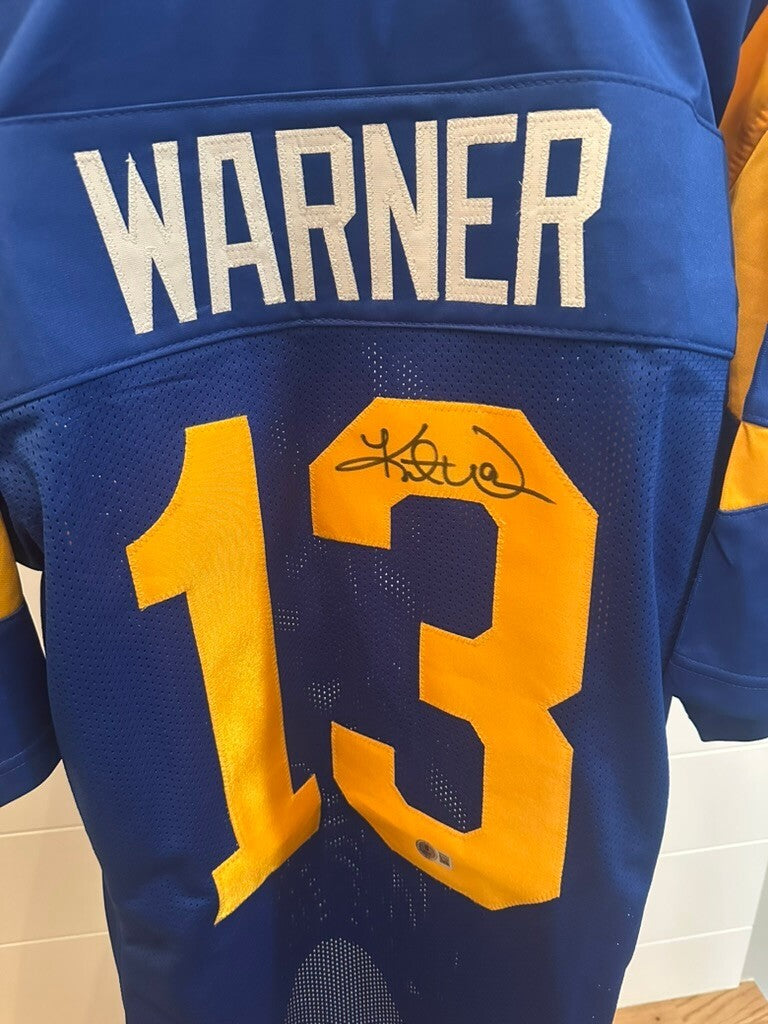 Kurt Warner Signed St. Louis Rams #13 Jersey Beckett Witness COA
