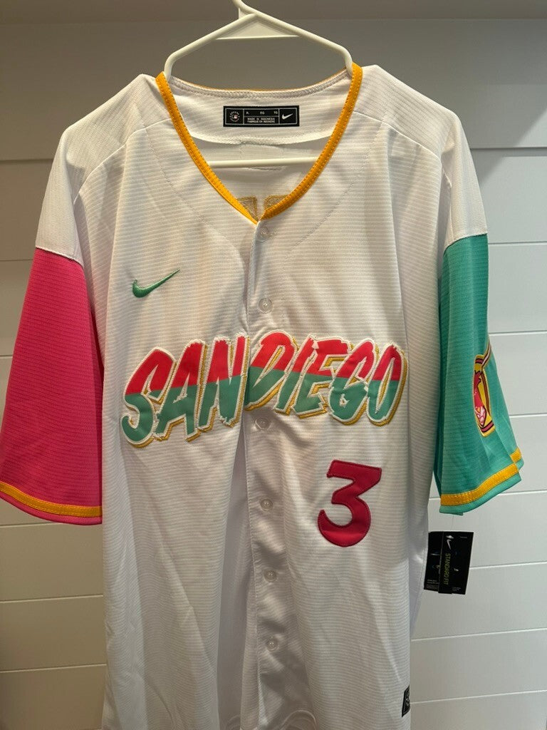 Jackson Merrill Signed Padres Nike City Connect Jersey XL BAS Witnessed