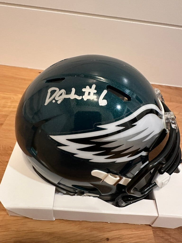 DeVonta Smith Signed Philadelphia Eagles Riddell Speed Mini Helmet Fanatics