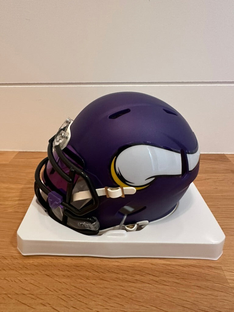 Aaron Jones Signed Vikings Riddell Speed Mini Helmet BAS Witnessed
