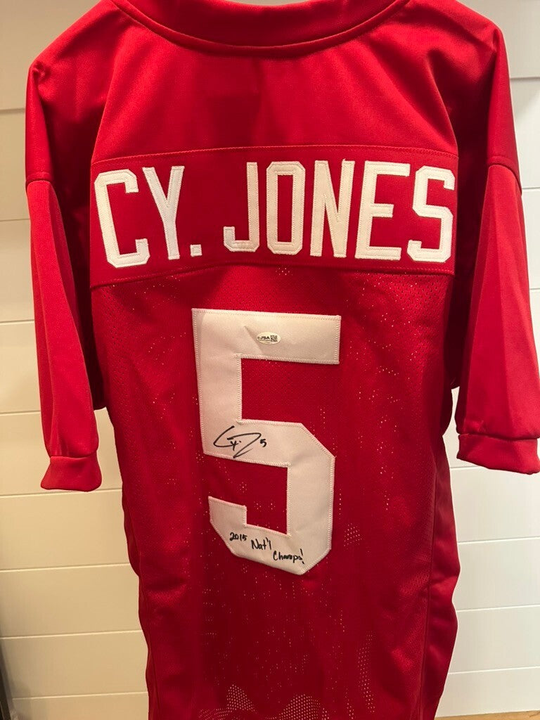 Cyrus Jones Signed Alabama #5 Custom Jersey 2015 Nat'l Champs JSA COA