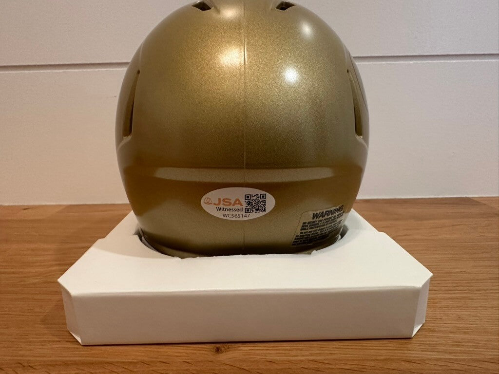 Rocket Ismail Signed Notre Dame Riddell Speed Mini Helmet “Rocket” JSA