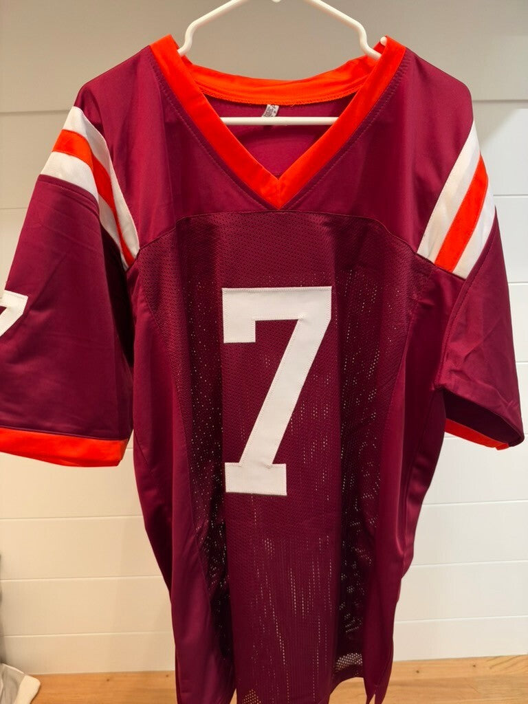 Michael Vick Signed Virginia Tech Hokies #7 Maroon Custom Jersey JSA COA