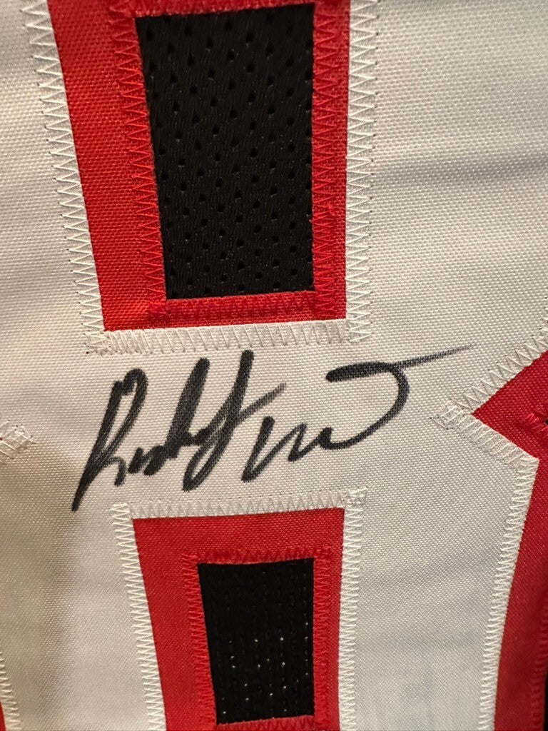 Roddy White Signed Atlanta Falcons #84 Black Jersey Beckett Witnessed BAS