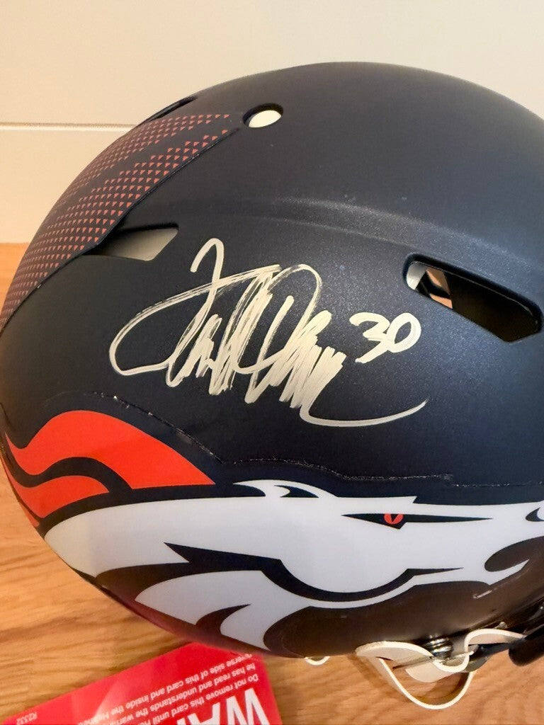 Terrell Davis Signed Denver Broncos Riddell Speed Authentic Helmet