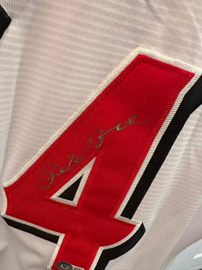 Pete Rose #14 Signed Cincinnati Reds Nike Jersey XL – Beckett BAS Authenticated