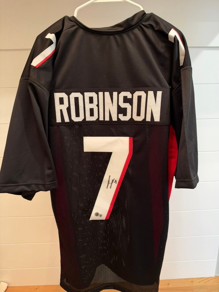 Bijan Robinson Signed Atlanta Falcons #7 Black Custom Jersey Beckett BAS