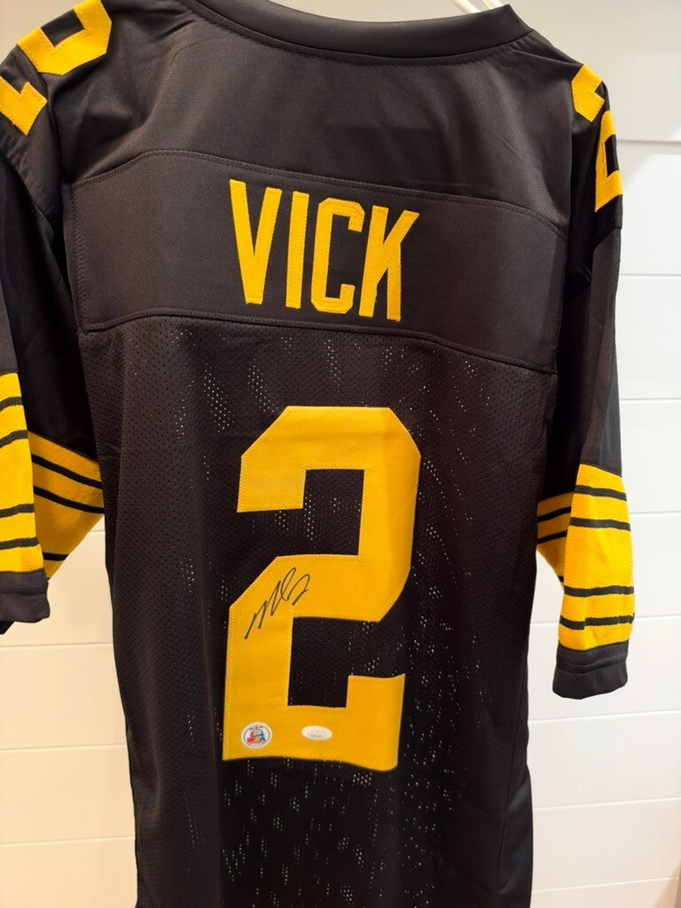 Michael Vick Signed Steelers #2 Color Rush Black Custom Jersey XL JSA