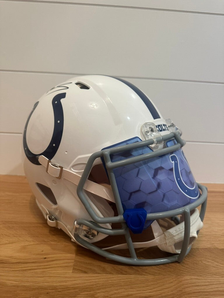 Edgerrin James Signed Colts Full Size Riddell Speed Helmet JSA Custom Visor