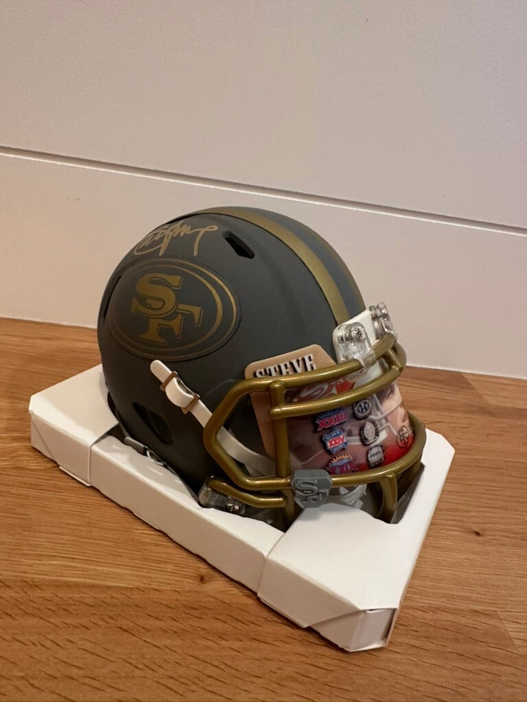 Steve Young Signed 49ers Slate Mini Helmet Fanatics Custom Visor