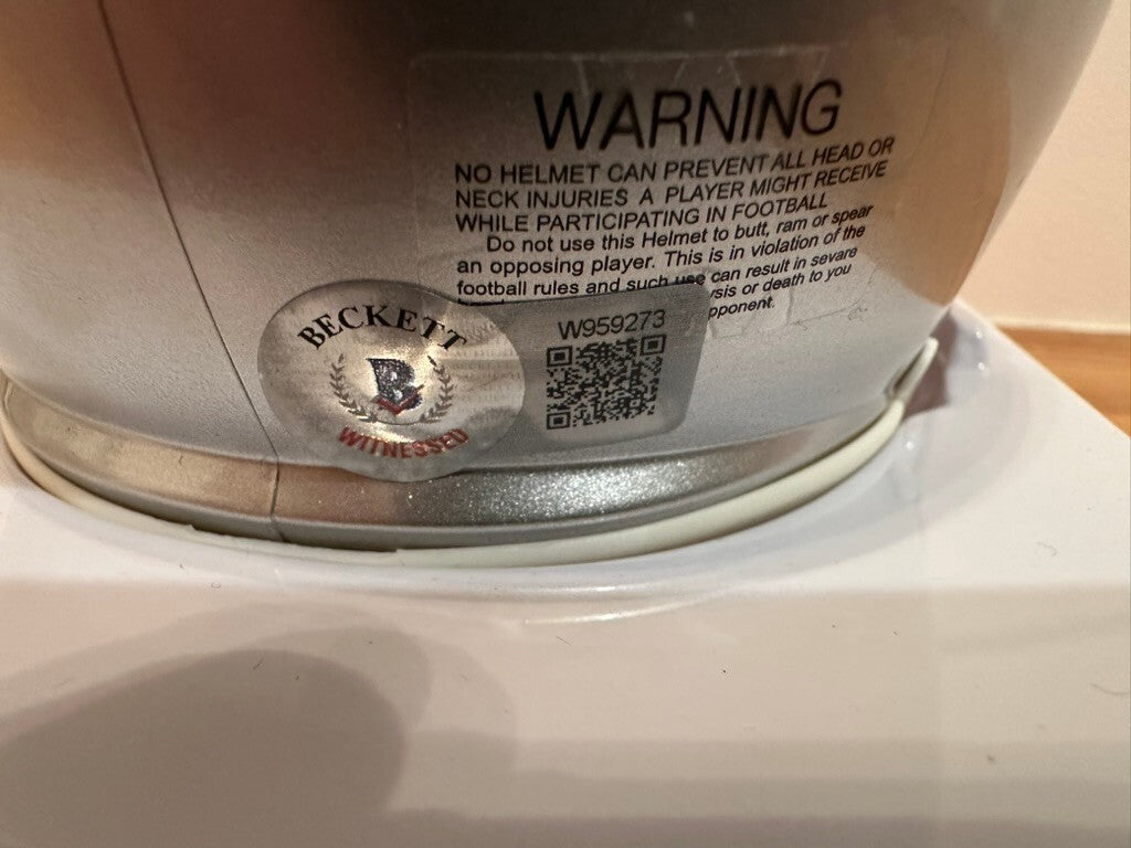 Tedy Bruschi Signed Patriots Speed Mini Helmet #54 Beckett Witnessed
