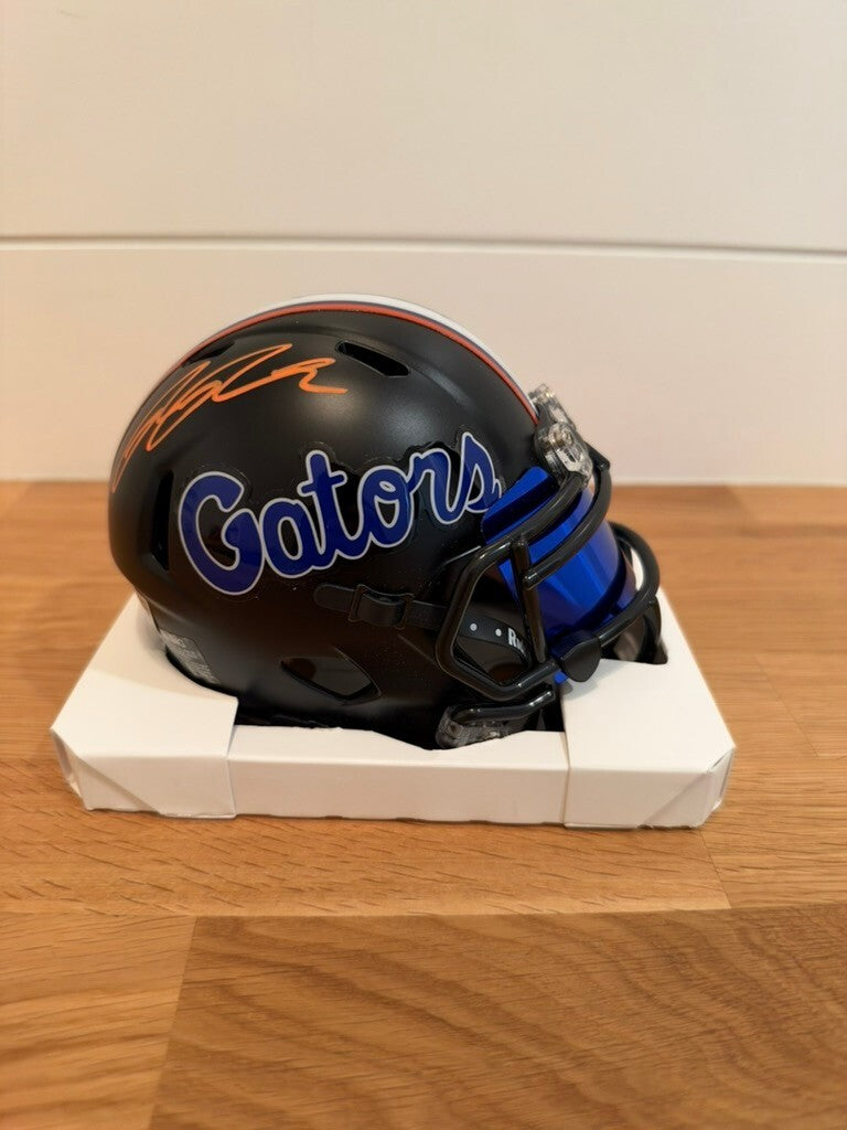 Ricky Pearsall Signed Florida Gators Black Speed Mini Helmet Beckett Blue Visor