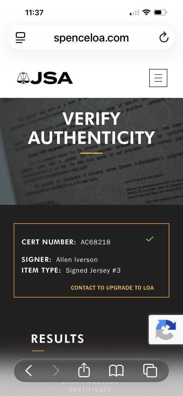 Allen Iverson Signed The Answer Black Custom Basketball Jersey #3 JSA COA
